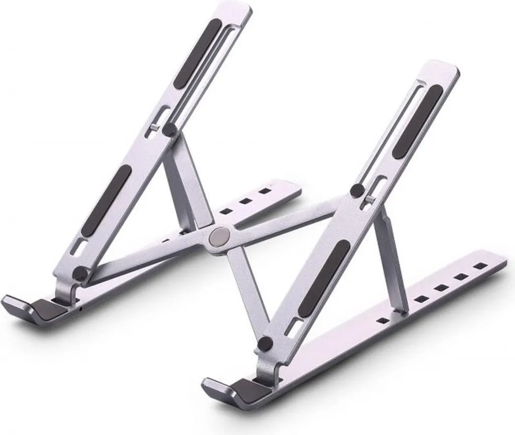 Support Ordinateur Portable Ajustable Argent pour Éviter le Mal de Dos