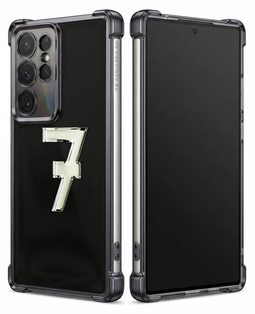 Personalisierte Hülle mit Bild für Samsung Galaxy S25+ Elektroplattiert TPU Stoßdämpfer Handyhülle mit Designdruck Nummer Sieben