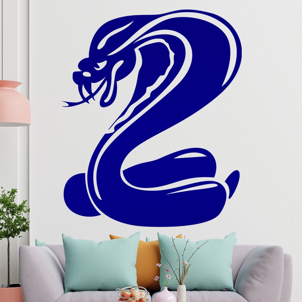 KIWISTAR Kobra Schlange - Aggresiv Gift Biss Wandtattoo in 6 Größen - Wandaufkleber Wall Sticker - Dekoration, Küche, Wohnzimmer, Schlafzimmer, ...