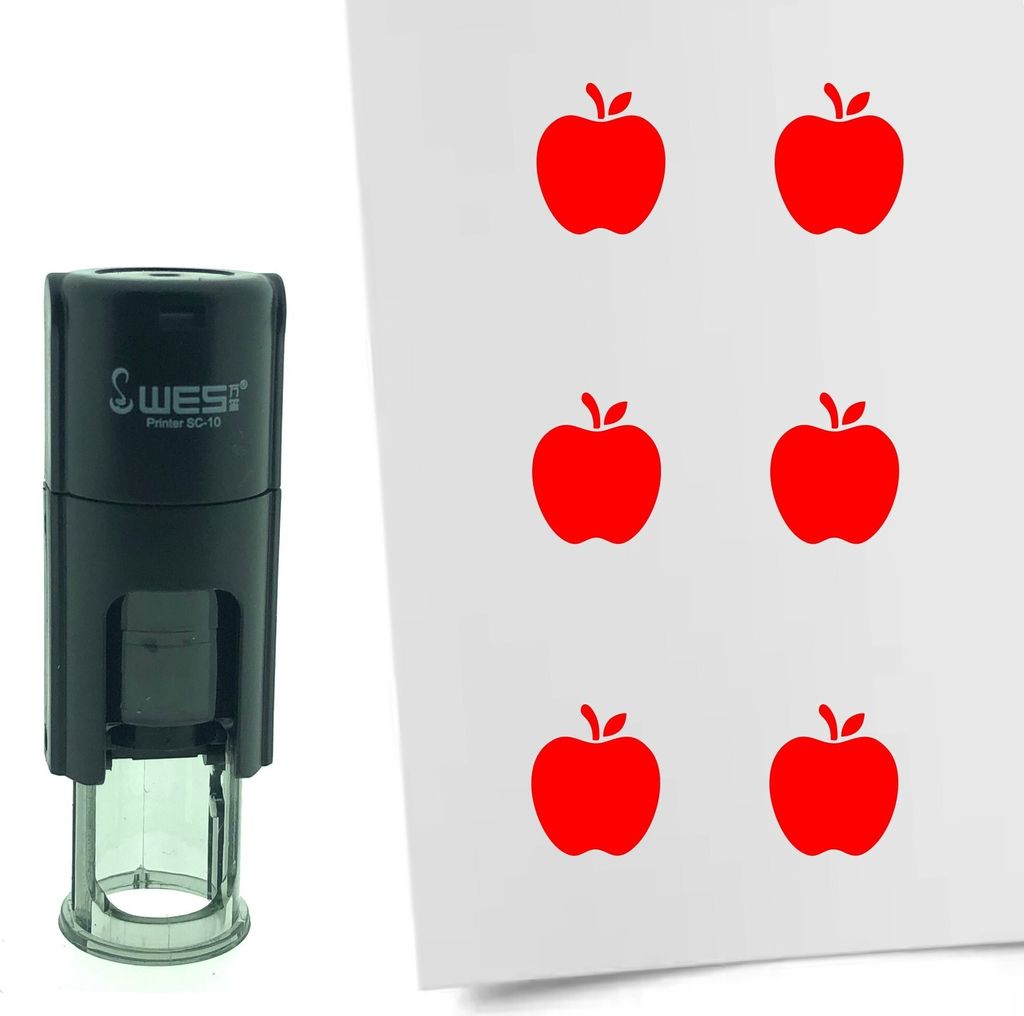 Tampon encreur CombiCraft Pomme 10 mm rond – Encre rouge Image du produit 
