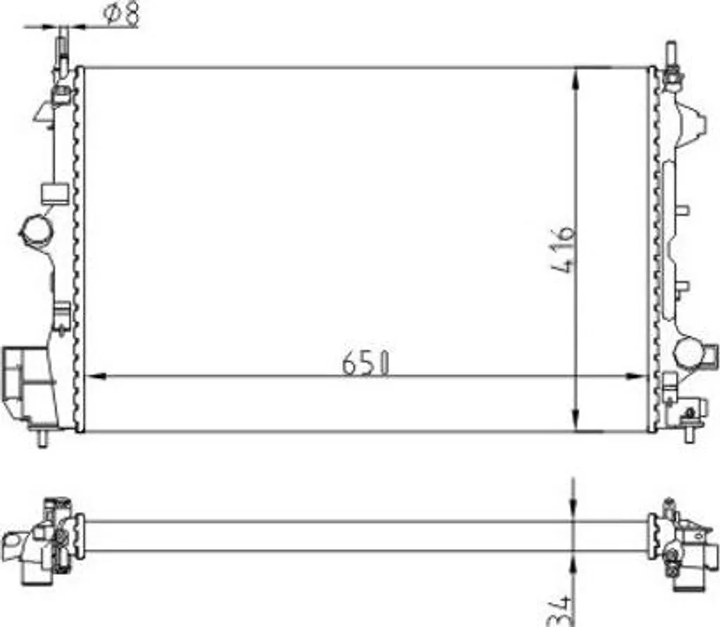 Radiateur de refroidissement moteur pour Opel Signum et Vectra C