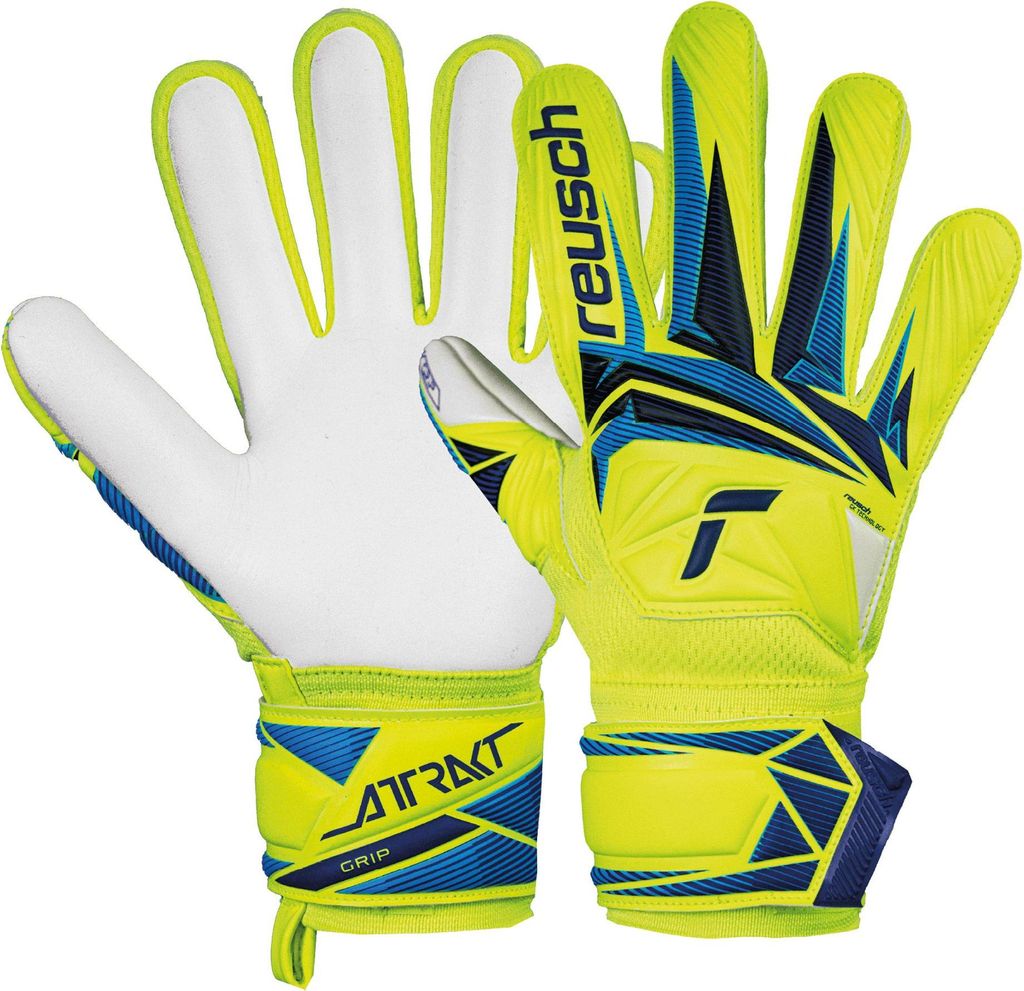Reusch Torwarthandschuhe Attrakt Grip Junior mit hochelastischem, sicherem Verschluss 2005 safe yellw/sharp blue 5