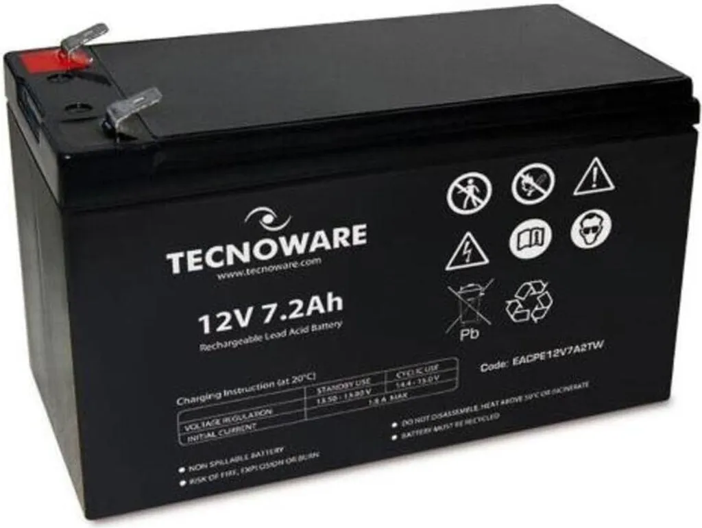Batterie Tecnoware 12V 7.2Ah avec Faston 6.3mm pour Onduleur UPS