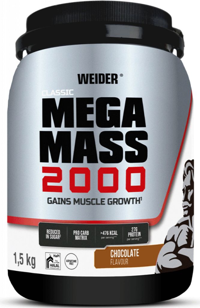 Weider Mega Mass 2000 (1500g) Chocolate - Gewichtszunahme - Produktbild 