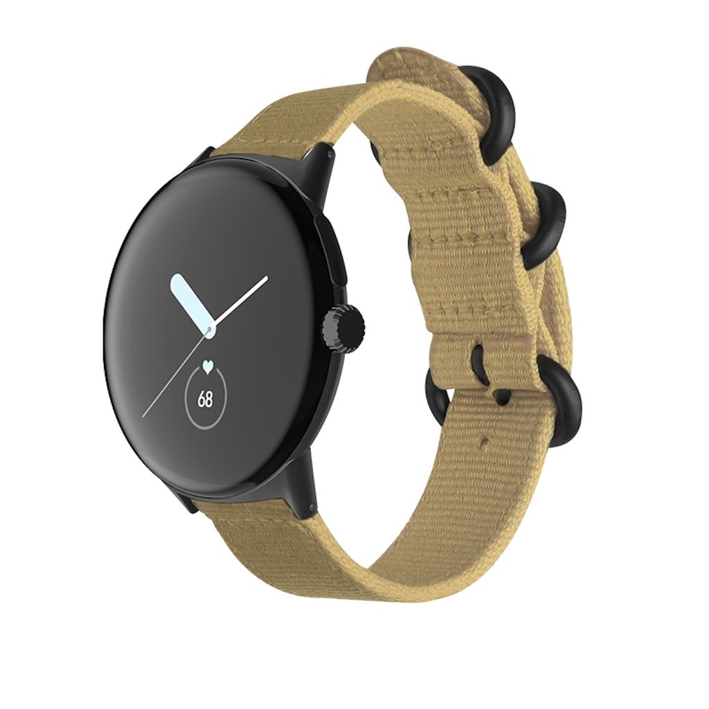 Für Google Pixel Watch 3 41mm / 2 / 1 Gewebtes Nylon Style Armband mit Stahl-Schnalle Smart Uhr