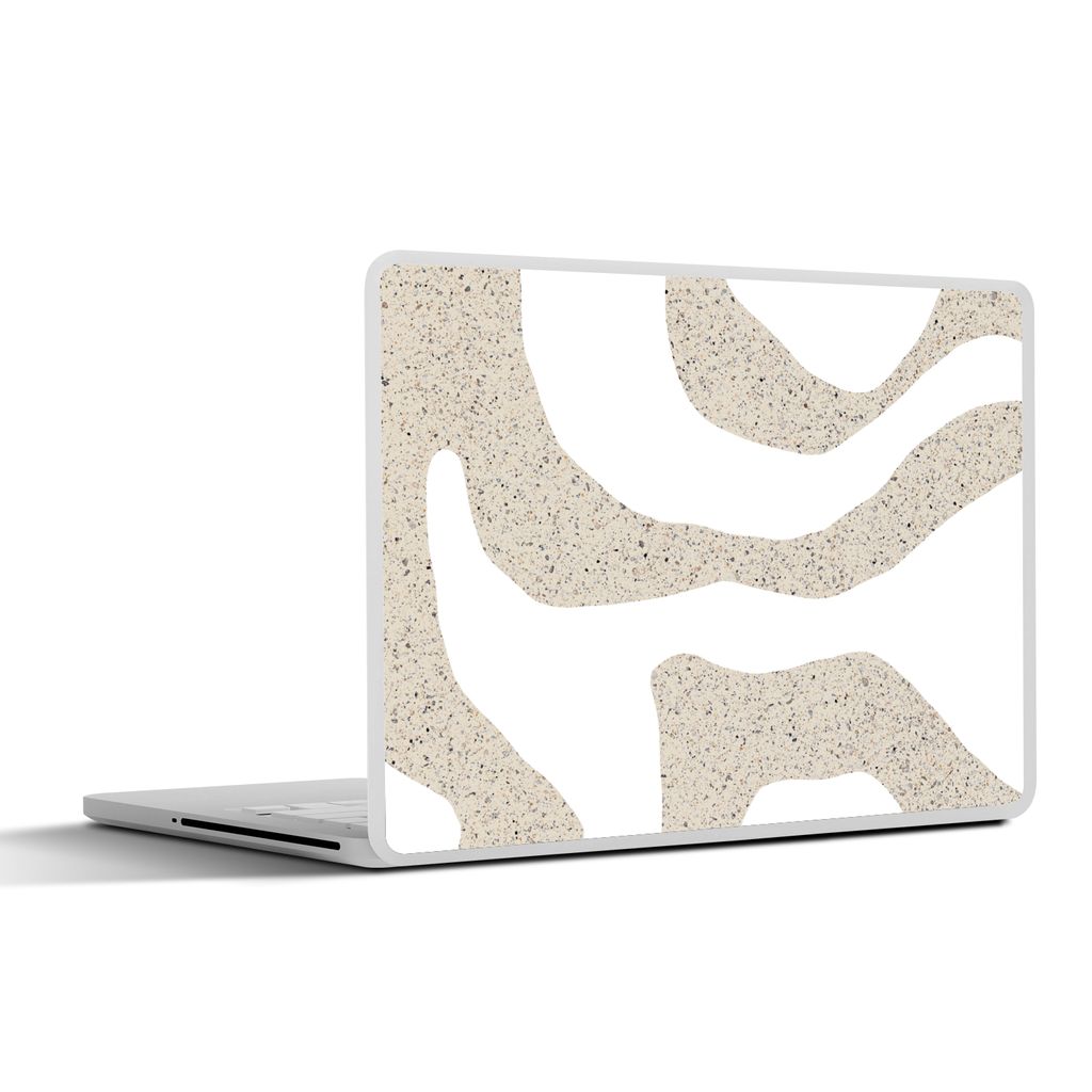 MuchoWow Laptop Aufkleber Sticker Cover Abstrakt - Terrazzo - Design - Beige 32.5x23.5 cm - Sticker für Laptop - Selbstklebend