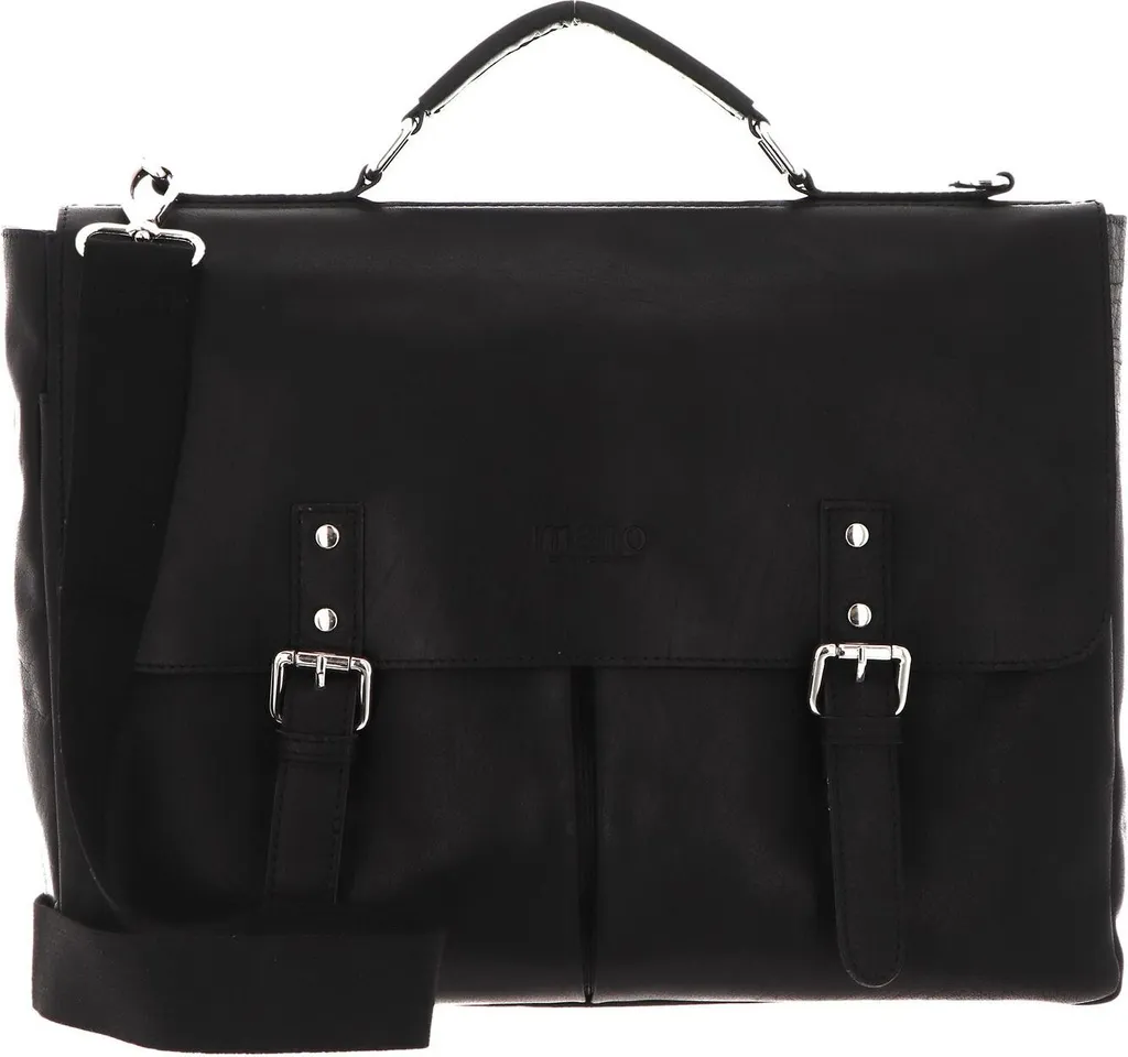 Mano Don Paolo Briefcase Black - Mallette en cuir noir haut de gamme