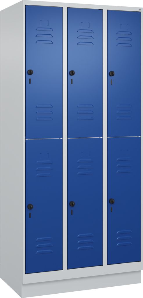 CP Spind Classic PLUS enzianblau, lichtgrau 080320-30 S10003, 6 Schließfächer 90,0 x 50,0 x 195,0 cm