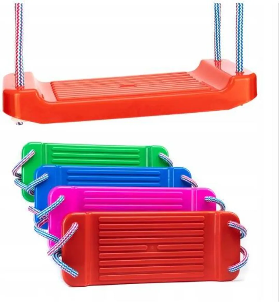 Balançoire en plastique injecté avec assise ergonomique antidérapante