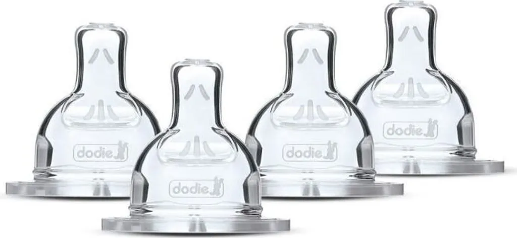 Dodie Sensation Tettarella Piatta Grigia 4pz | Flusso Forte 6m+ Silicone
