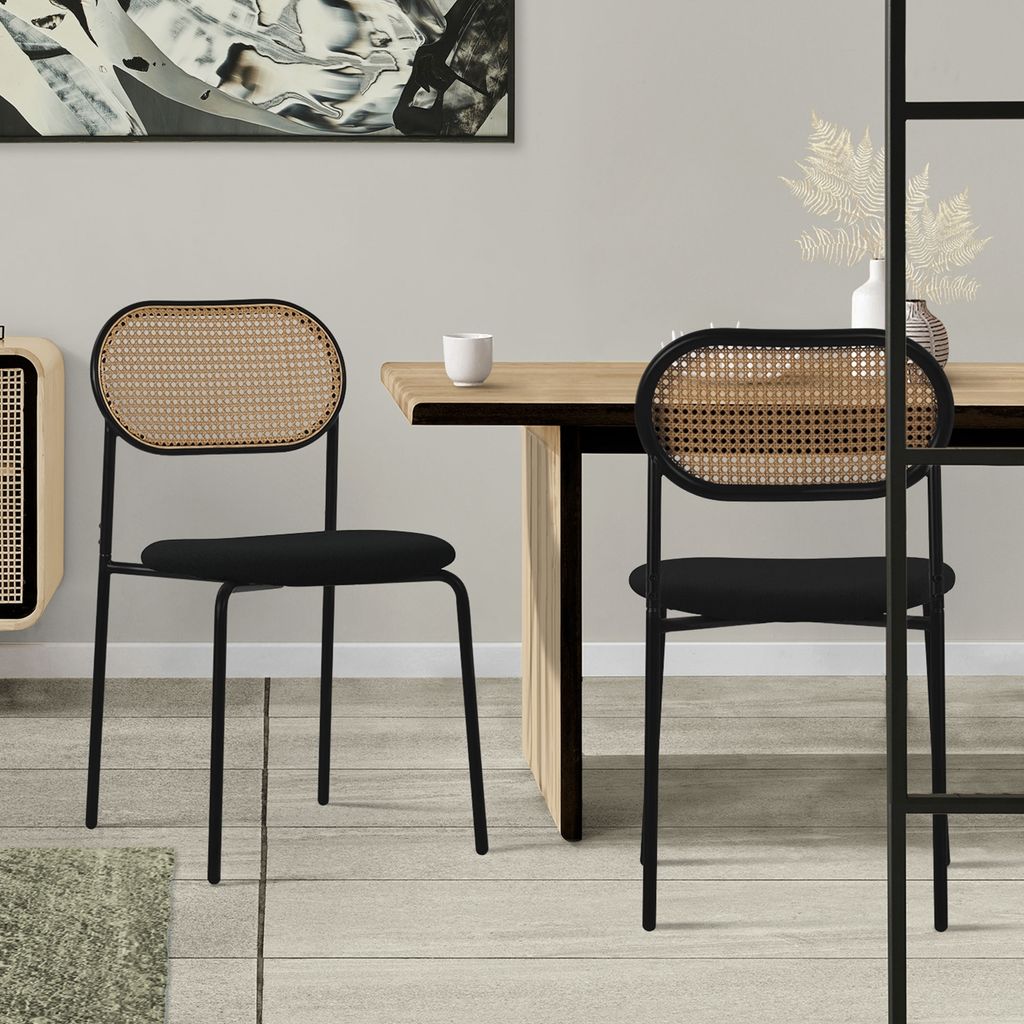 ML-Design zestaw 2 krzeseł do jadalni, czarne, krzesło Zdjęcie produktu 