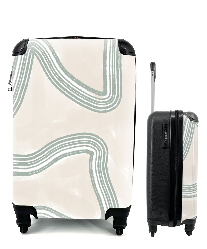 MuchoWow Koffer Handgepäck Trolley Rollkoffer Kleine Reisekoffer mit 4 Rollen - Linie - Abstrakt - Design - Cabin Size < 55x40x23 cm & 55x40x20 ...