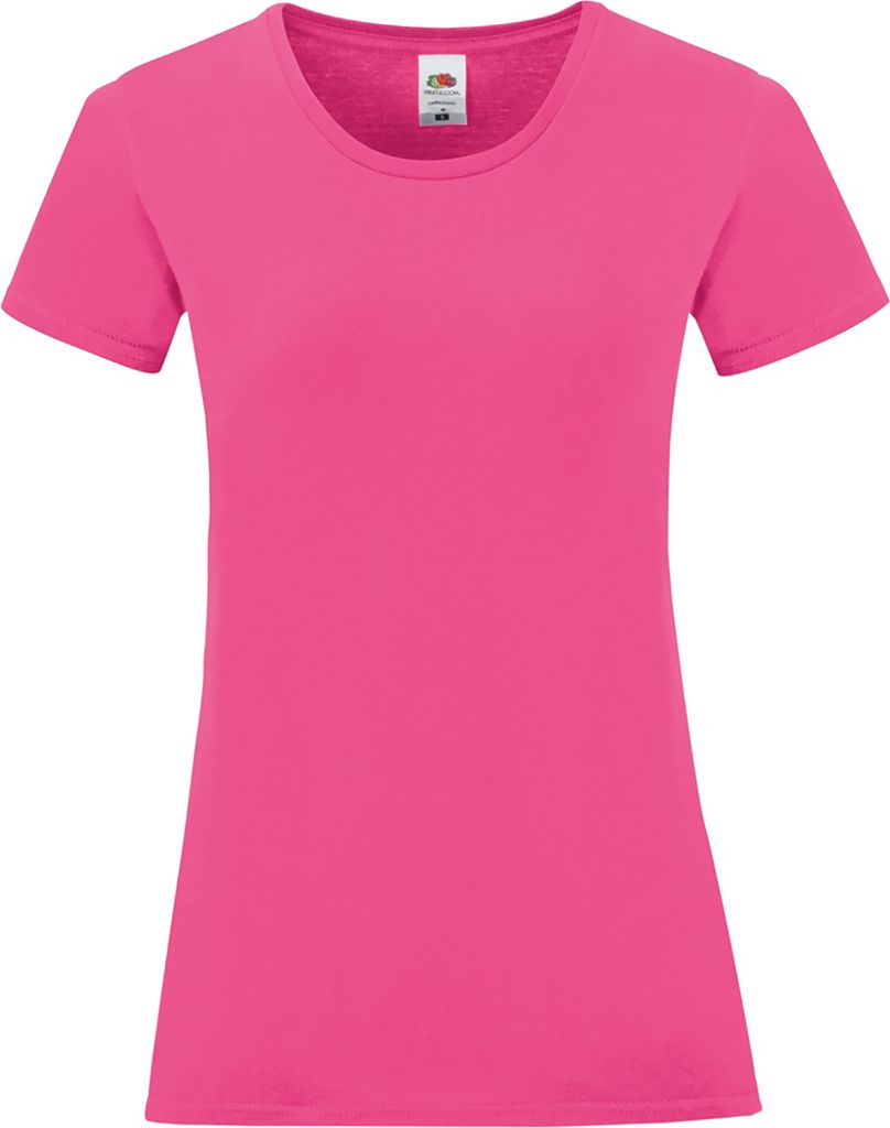 Fruit Of The Loom Damen T-Shirt Iconic, kurzärmlig PC3400 (M) (Fuchsia)