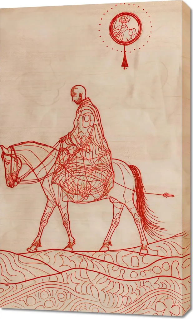Image Croquis Cavaliers et Chevaux 60x100cm - Habillez vos Murs avec Style