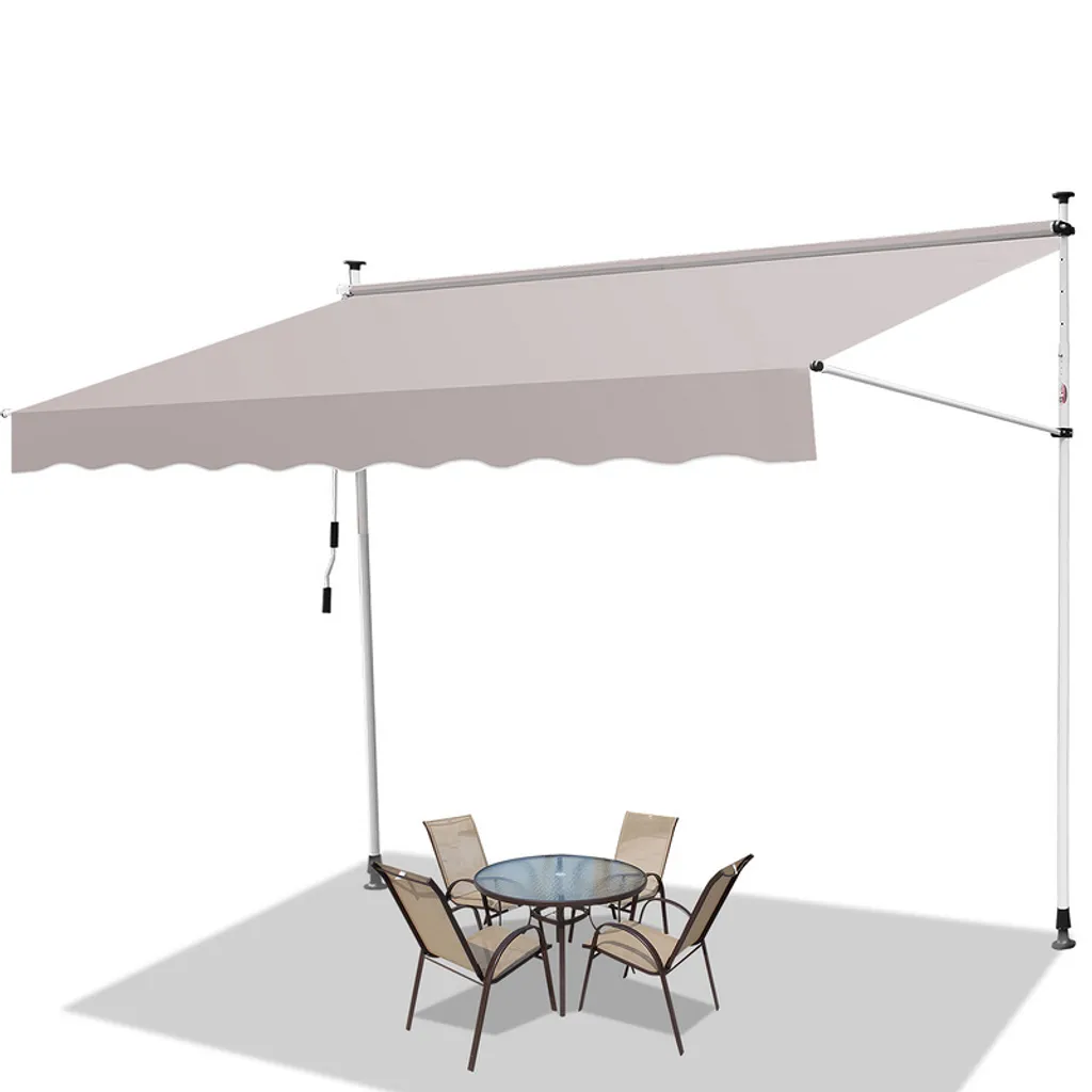 Tenda da Sole Jopassy 400cm Beige | Testata per UV e Senza Foratura