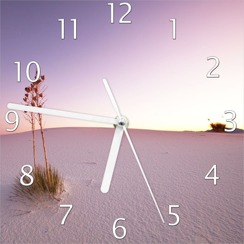 Wallario Design Wanduhr Kleine Oase in der Wüste aus Produktbild 