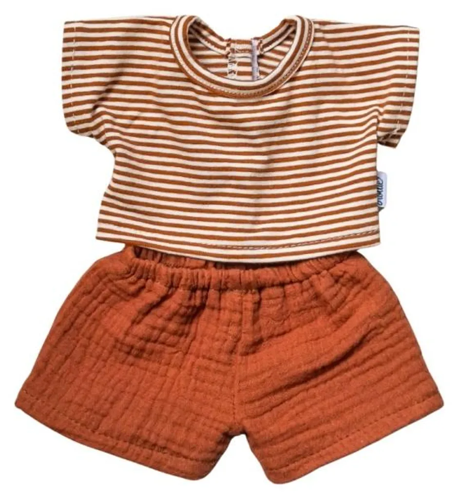 Habillez votre poupée Hollie avec l'ensemble Sam caramel stripes rayé