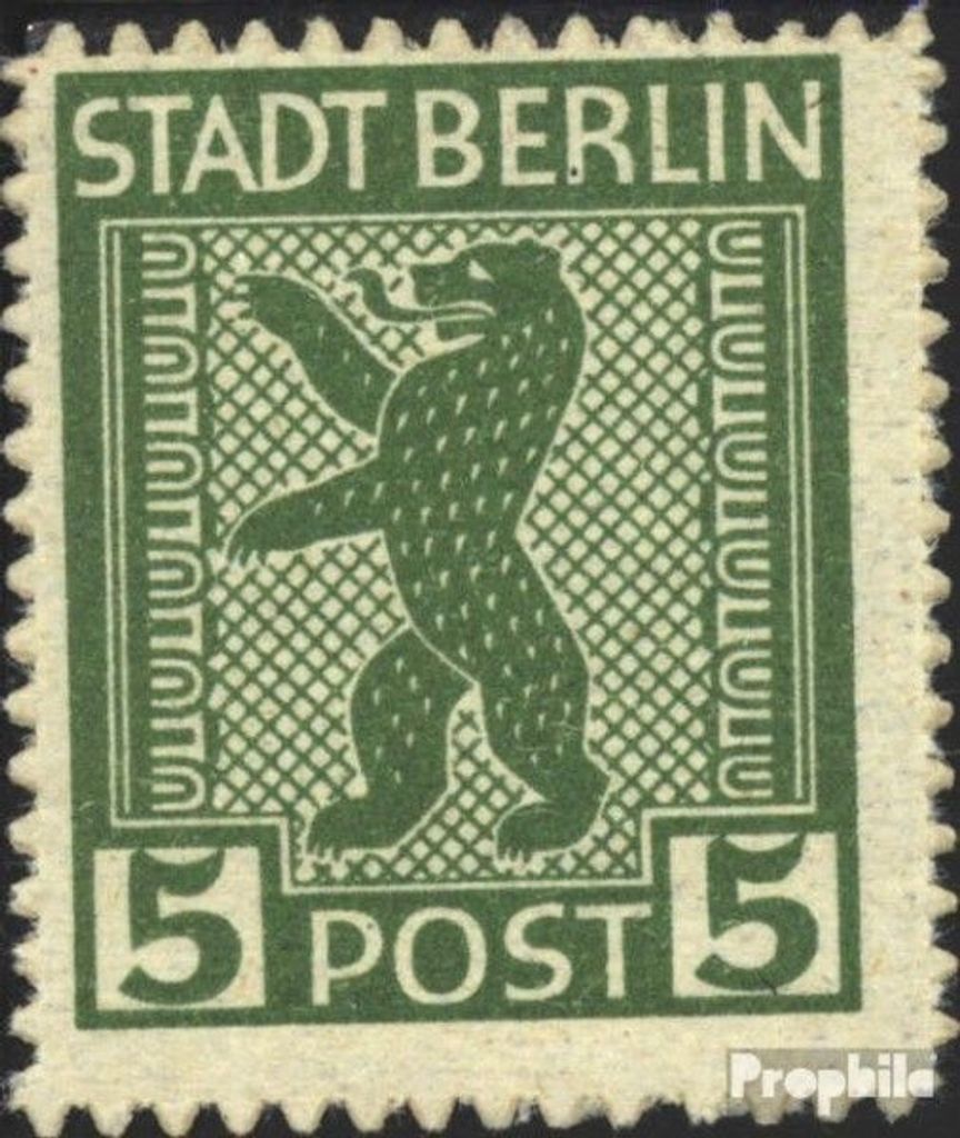 Briefmarken Sowjetische Zone (All.Bes.) 1945 Mi 1B postfrisch Berliner Bär