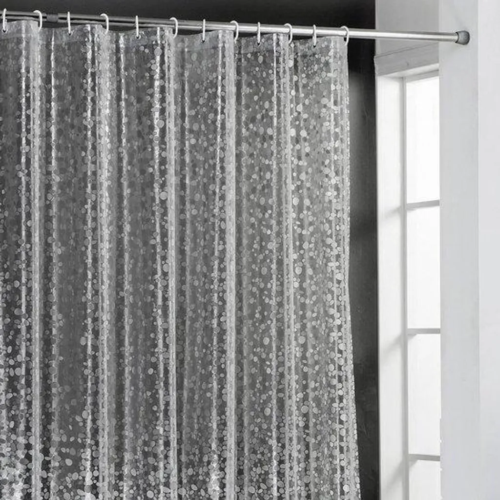 Rideau de douche anti-moisissure 180x180 transparent avec œillets renforcés