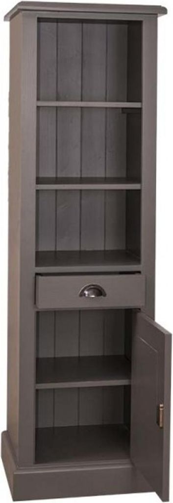 Casa Padrino Landhaus Stil Badezimmer Schrank Hochschrank mit Schublade - Bad Schrank Massivholz