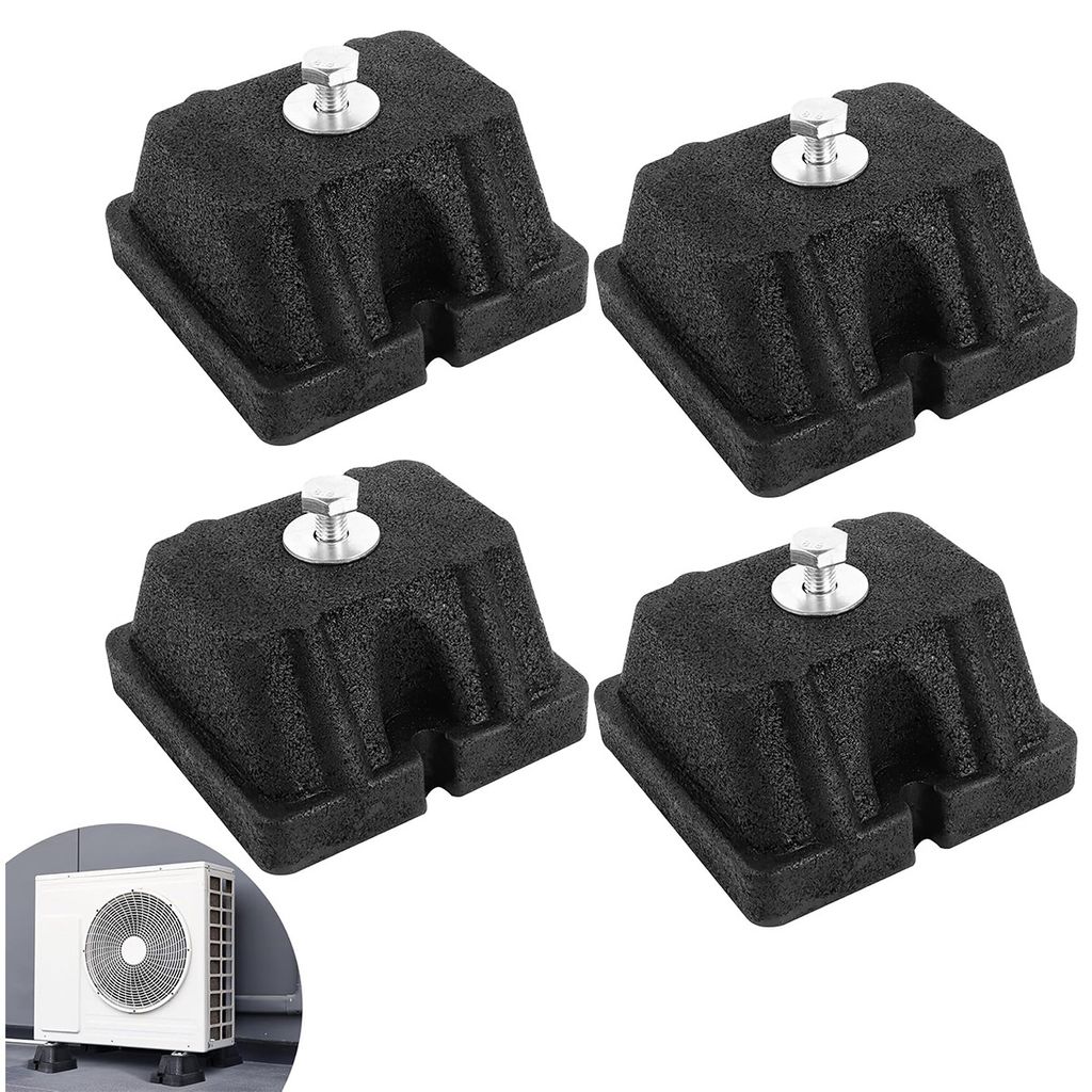 4*Stoßdämpferbasis für Klimaanlage,Mini-Split-Bodenmontage-Basispad, Gummi-Antivibrationsisolator-Montagehalterung für Mini-Split-AC-Kondensator