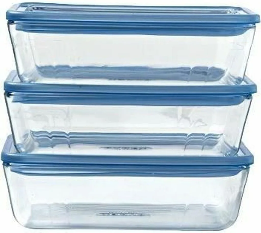 Set 3 Contenitori Pyrex 800ml Vetro Borosilicato Blu - Offerta Online