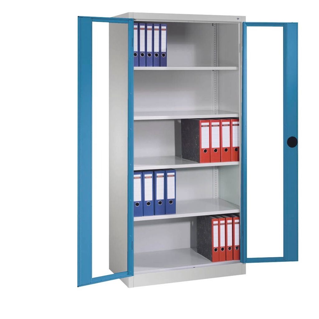 CP Stahlschrank 8920-055/1040-80 lichtgrau, lichtblau, Acrylglas 93,0 x 40,0 x 195,0 cm