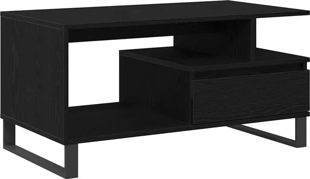 Tavolino Basso Rovere Nero 90x49x45 cm | Essenzialità e Design