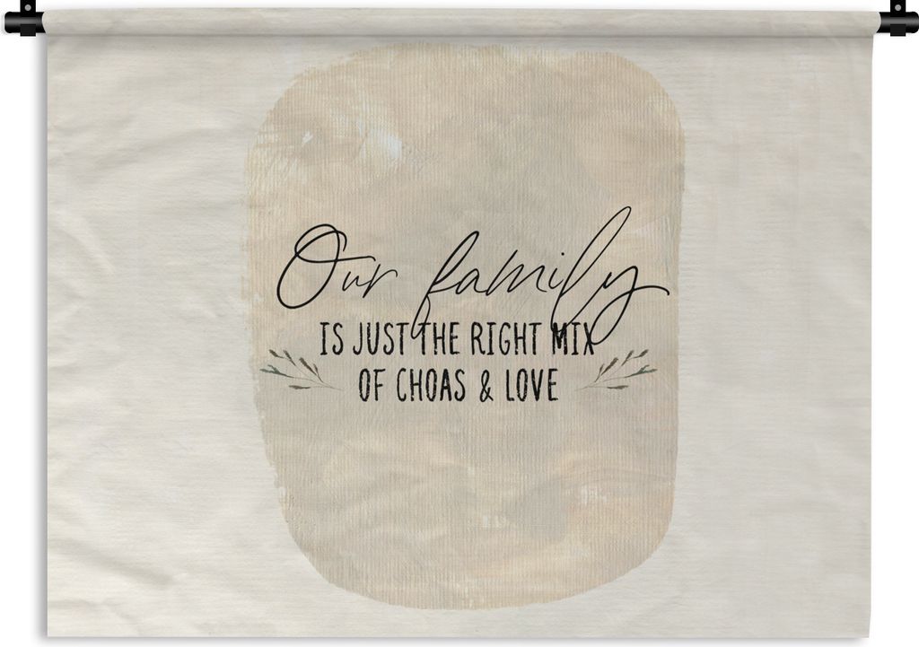 MuchoWow Wandteppich - Wandbehang - Familie - Huishouden - Quotes - 150x112.50 cm - Tapisserie Dekoration - Wandtuch - Wanddecke - Wandteppiche