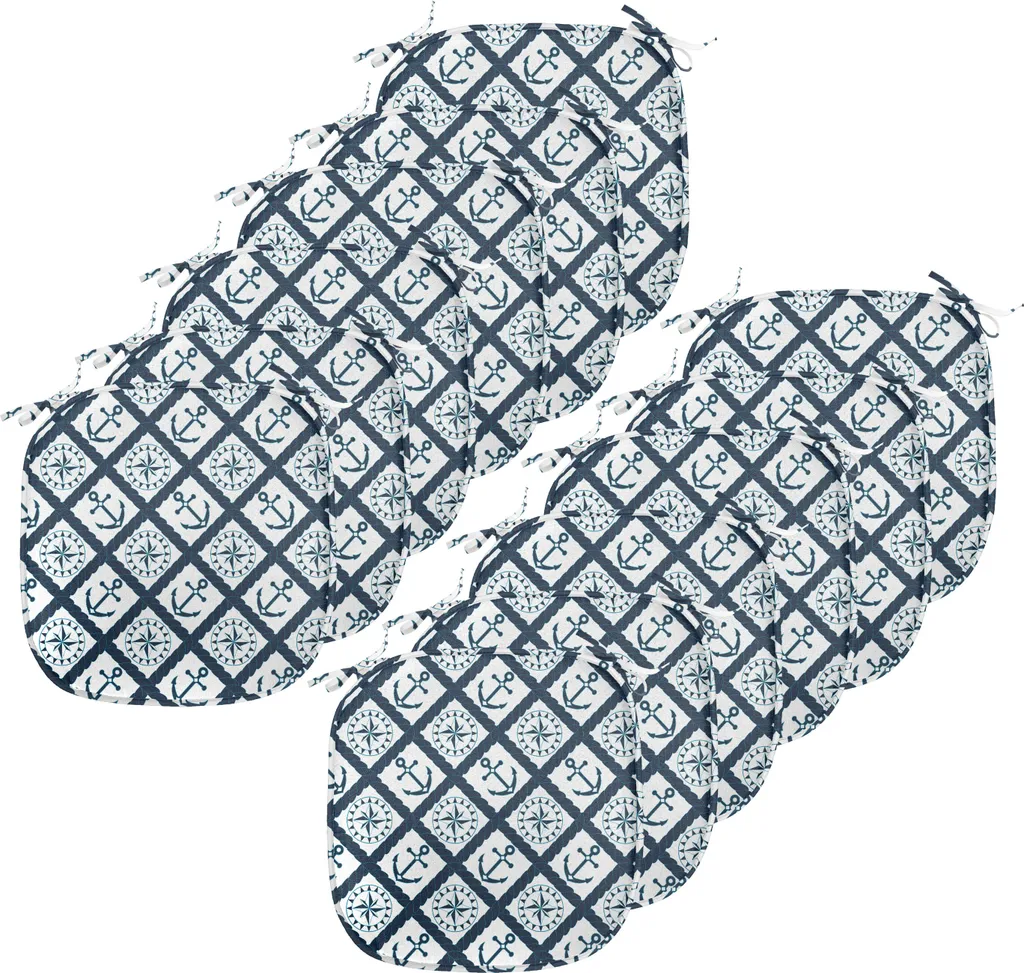 Coussins de Chaise Antidérapants et Imperméables 40x40cm Indigo Lot 12