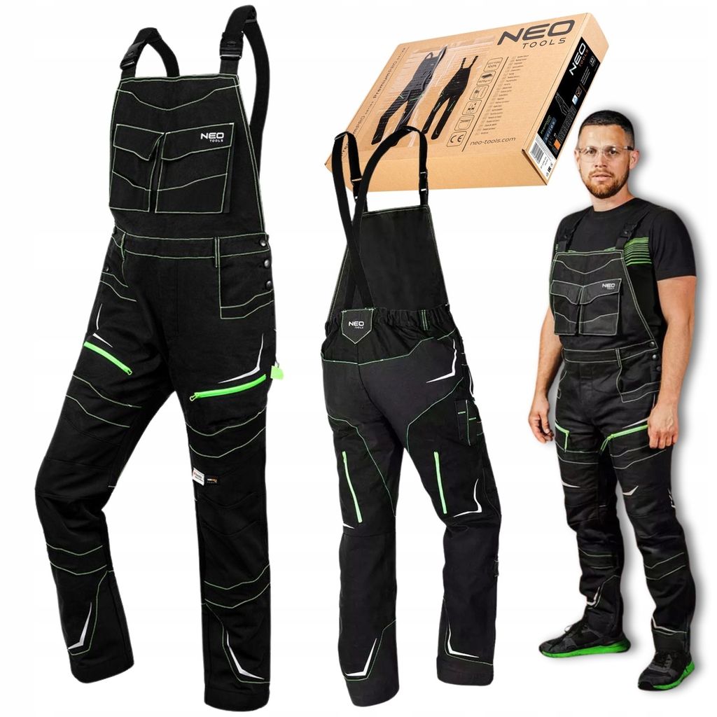 NEO TOOLS Latzhose Premium PRO Gartenhose Practical Arbeitshose Handwerker Schutzhose - Größe: M