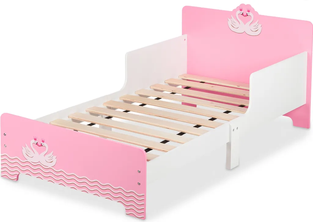 Lit pour Enfant Design Cygne Relaxdays avec Sommier et Structure Bois