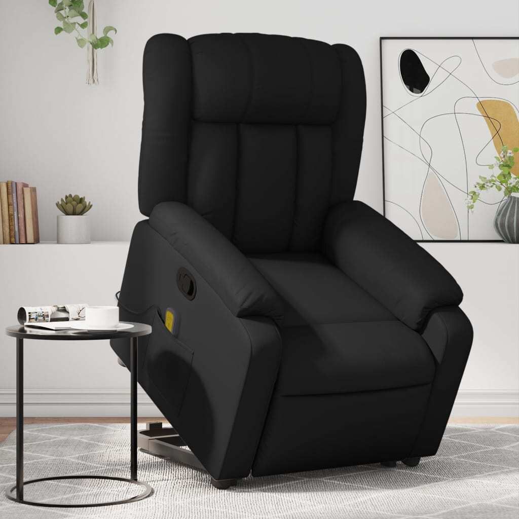 Cloris DesignMöbel Massagesessel mit Aufstehhilfe Schwarz Kunstleder , Klassische Sessel 2024 Neu