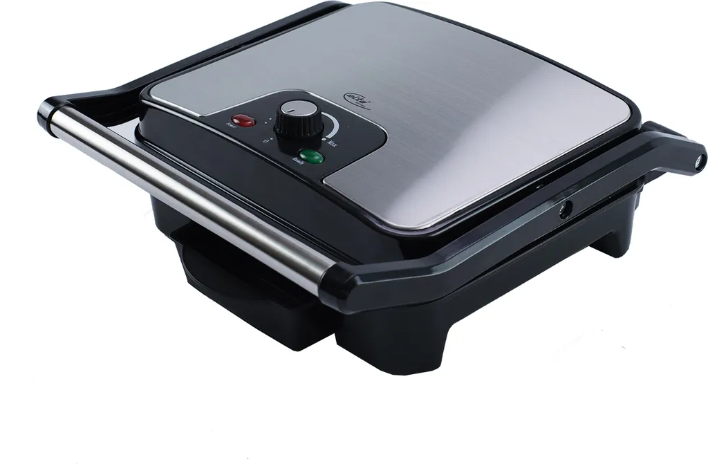 Grill de contact inox thermostatique performant avec bac à huile intégré