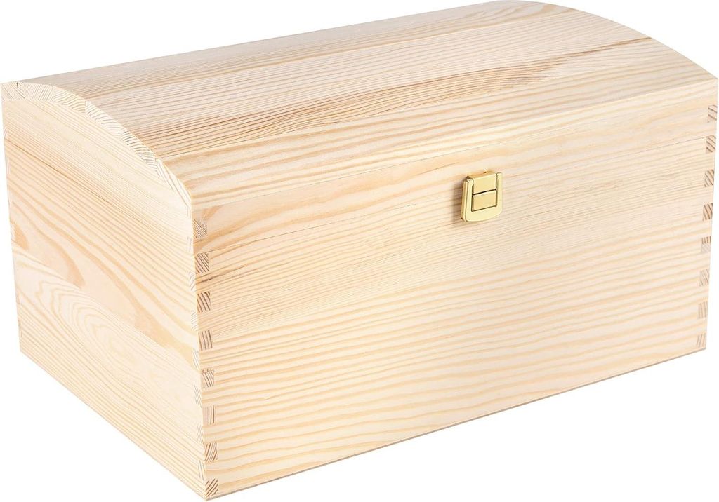 Creative Deco Duży Kufer Pudełko z Drewna | 34.5 x 25 x Zdjęcie produktu 