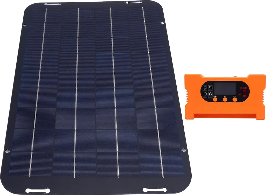 Panneau Solaire 12W 18V Etanche IP65 avec Régulateur pour Usage Externe