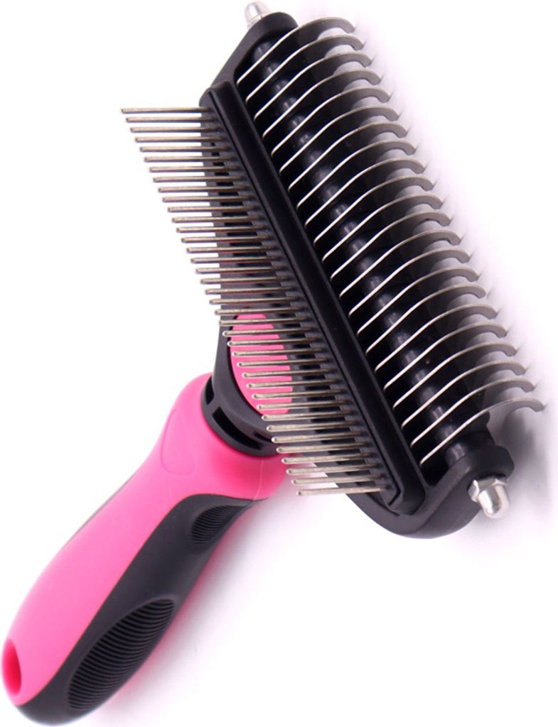 INF Tierpflegekamm für Verfilzungen und Haarausfall Rosa M