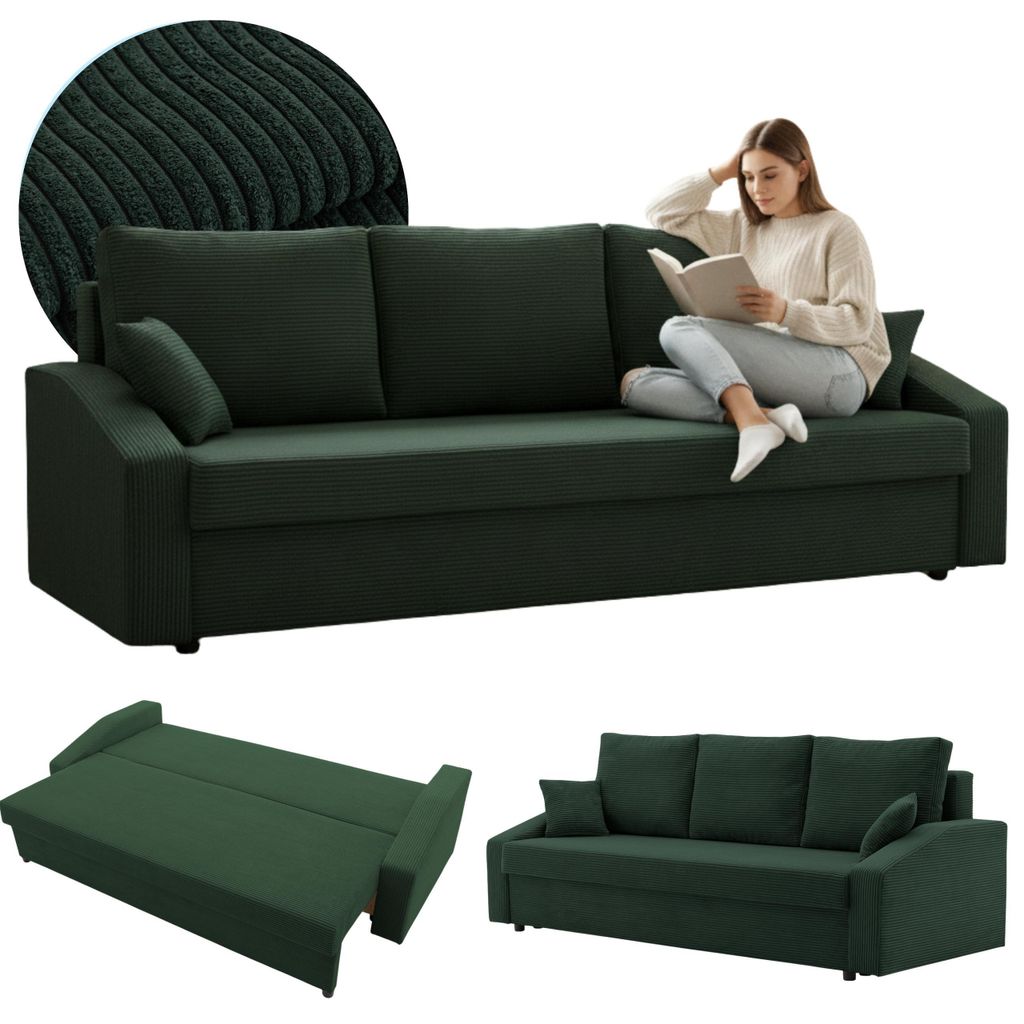 Couch mit schlaffunktion Schlafcouch mit Bettkasten DORMA Produktbild 