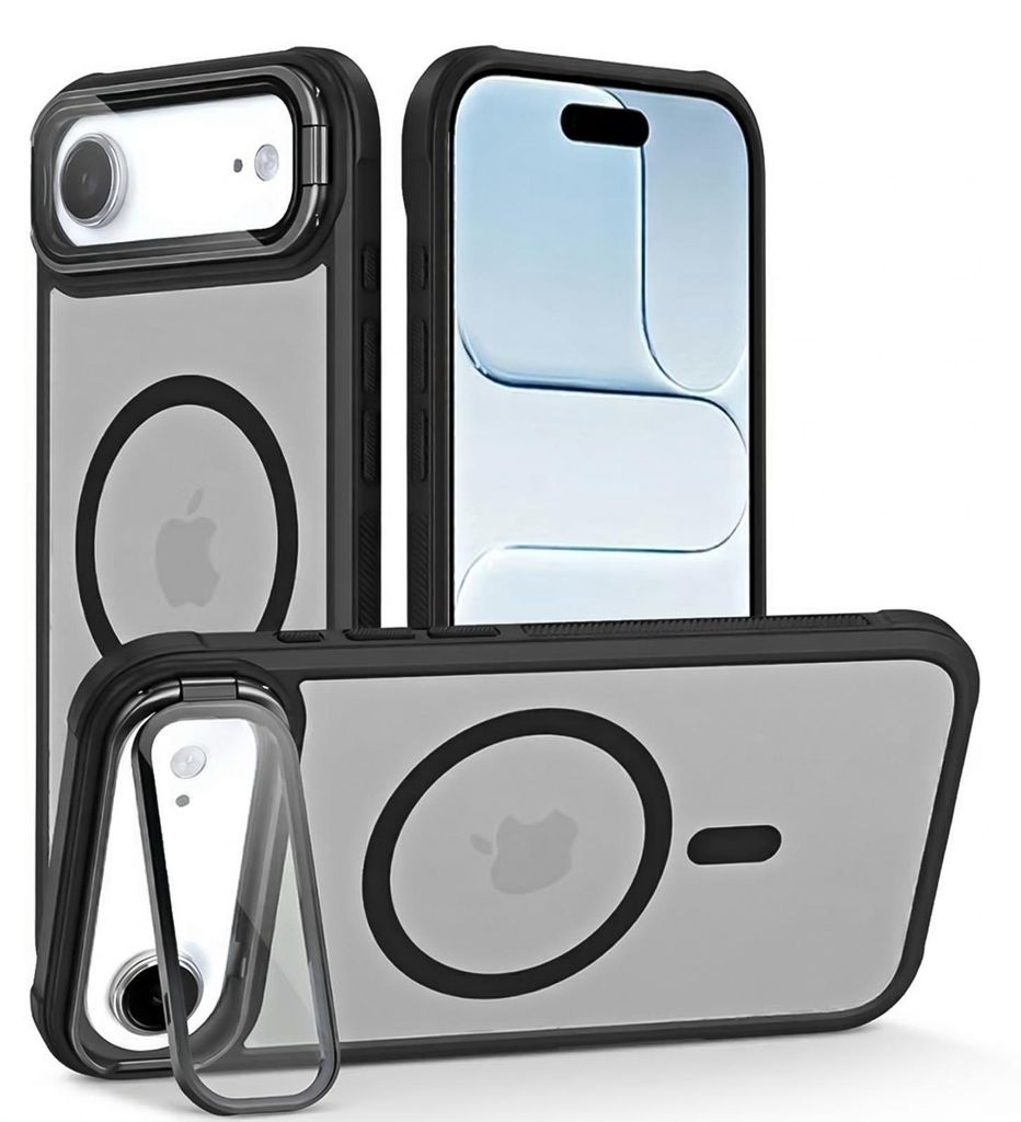 Schutzhülle für iPhone Air Hülle, kompatibel mit MagSafe klappbarer Kamera Schutz Glas Ständer