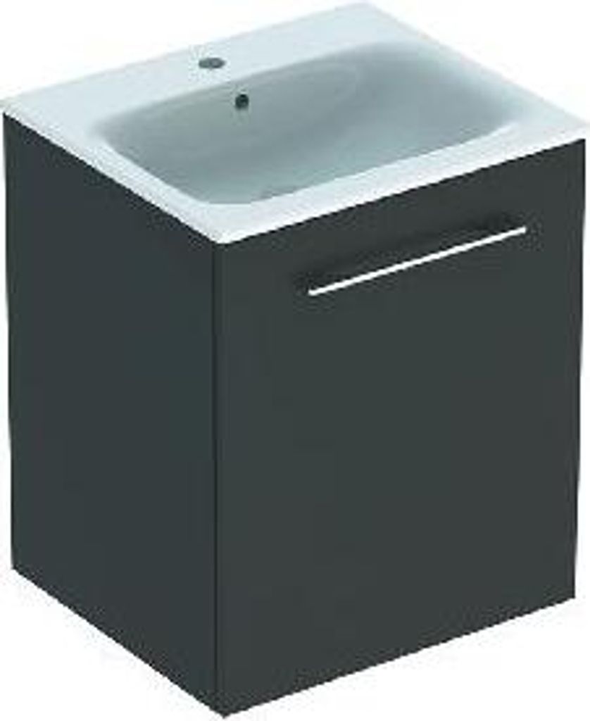 Geberit Selnova Square - Waschbeckenschrank 635x538x480 mm, mit Waschbecken, 1 Tür, Lava matt 501.249.00.1