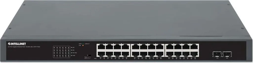 Switch Gigabit PoE+ 24 Ports INTELLINET avec 2 Ports SFP 19 Pouces