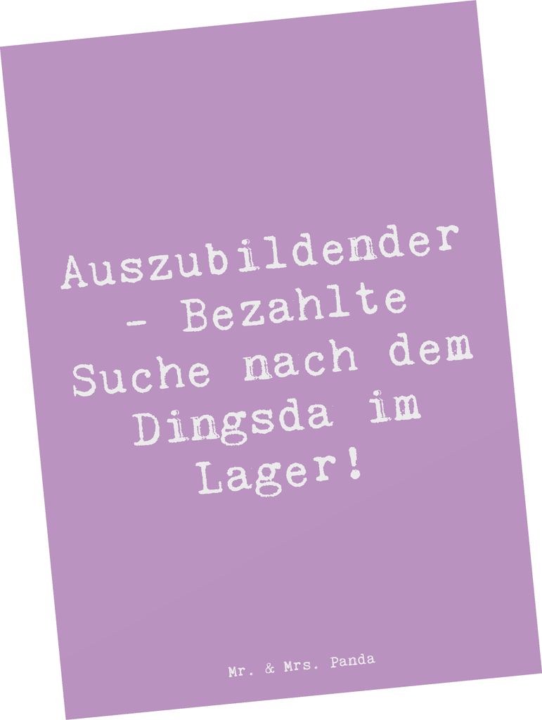 Mr. & Mrs. Panda Grußkarte Spruch Auszubildender Abenteuer - Lavendeltraum - Geschenk, Ausbildung, Fotokarte, Berufsgestaltung, Anerkennung, Ansic...