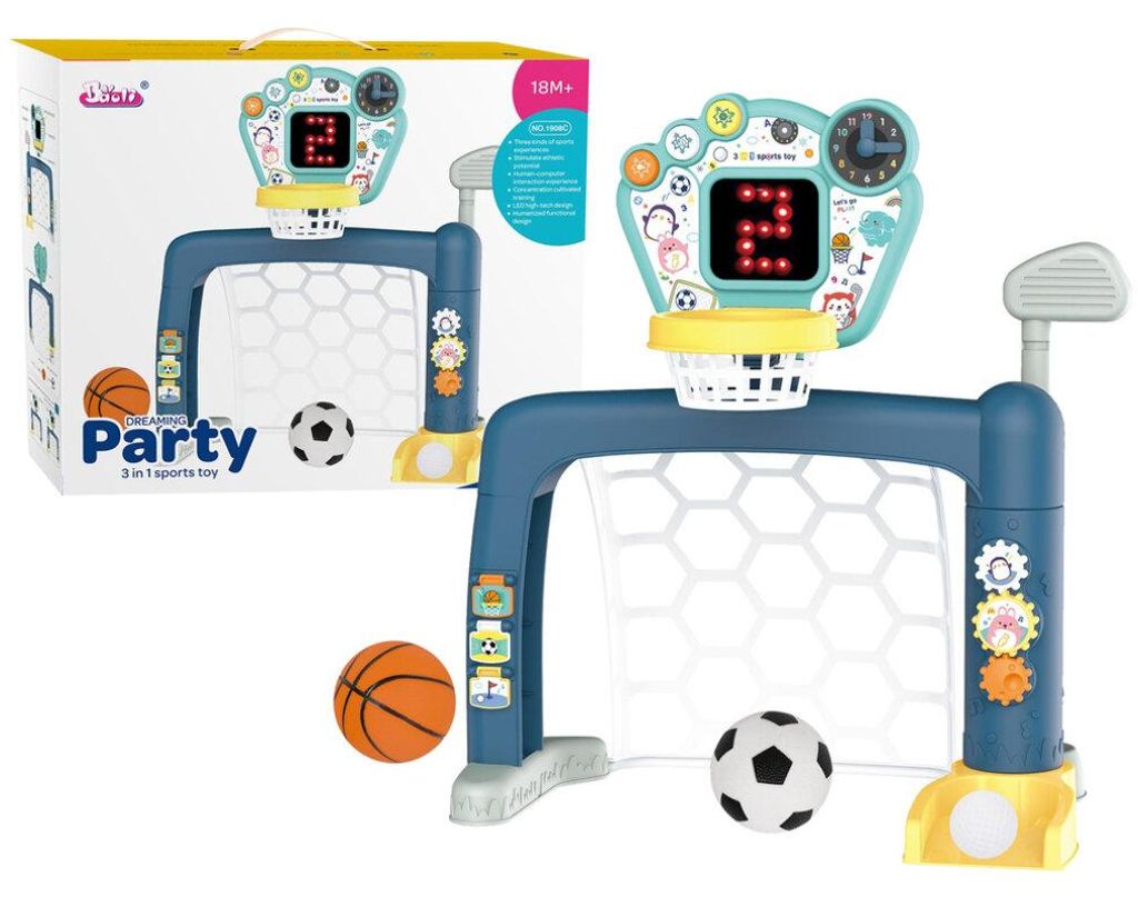 Lean Toys Zestaw 3w1 Dla Malucha Gry Zr?czno?ciowe Golf Koszykówka Pi?ka No?na