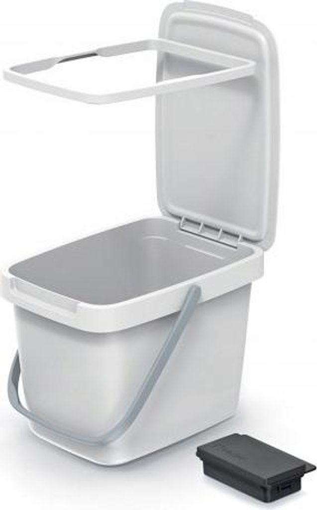 Abfalleimer mit Deckel, hellgrau, SYSTEMA Q COLLECT Keden NHW6-WG5C