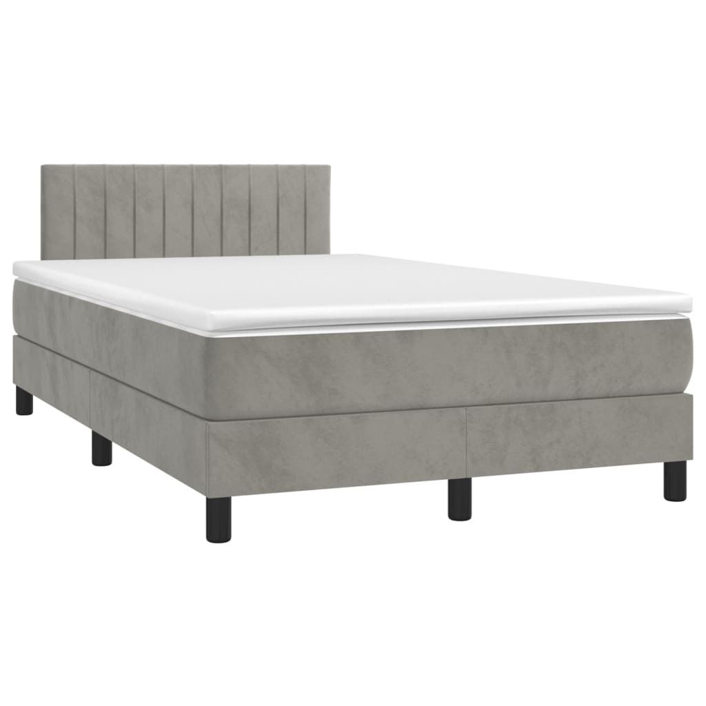 Maison Exclusive - Boxspringbett mit Matratze Hellgrau 120x190 cm Samt