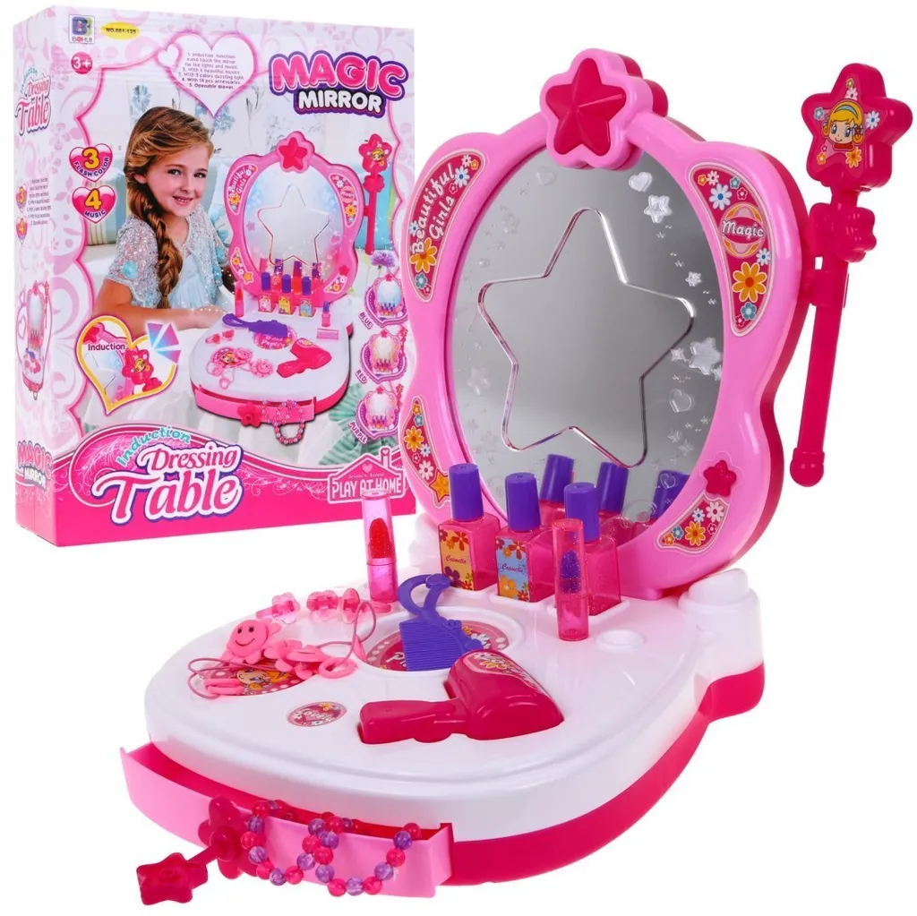 Postazione Trucco Giocattolo Portatile: Accessori Inclusi per 3+ Anni
