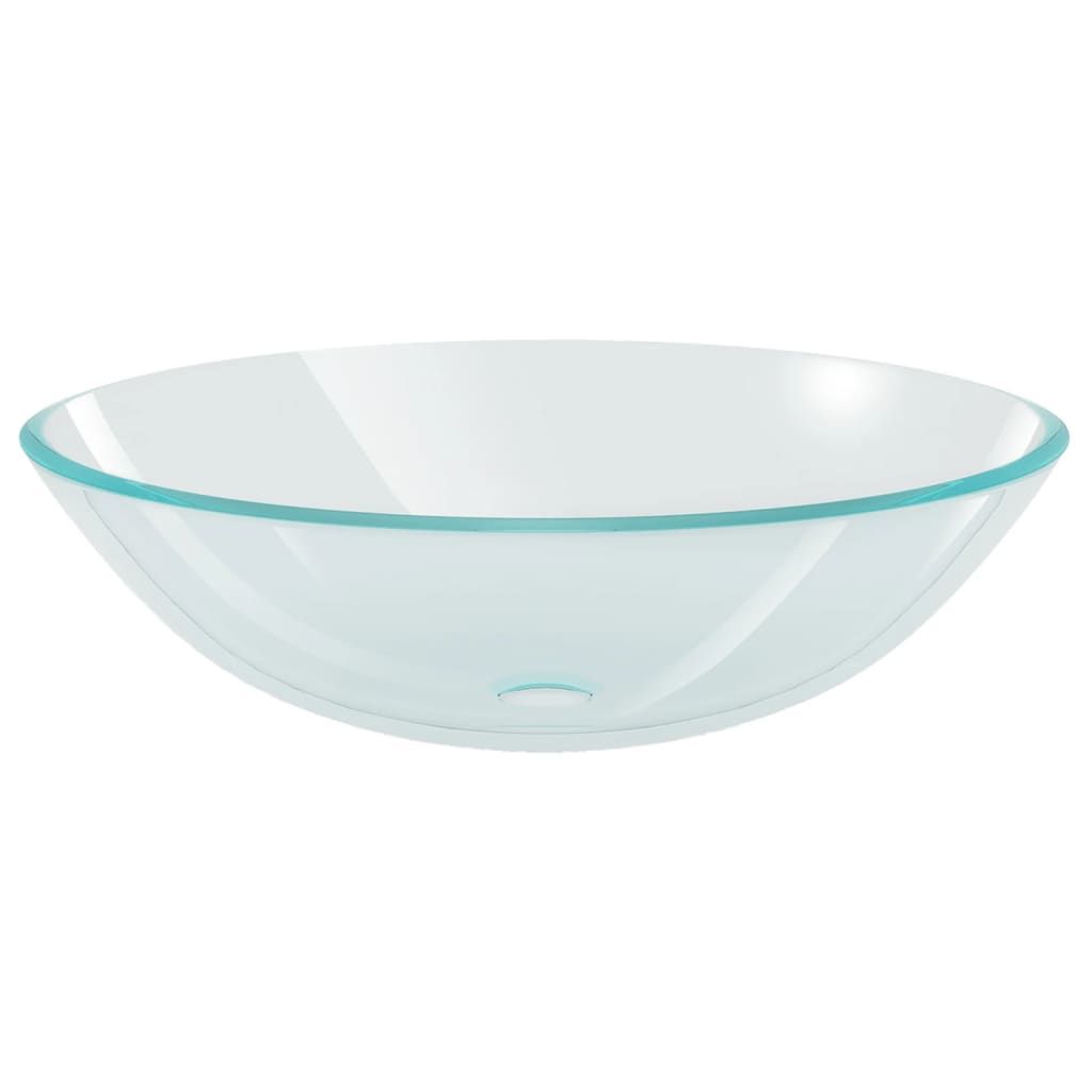 vidaXL Lavabo in vetro temperato 42 cm trasparente Immagine del prodotto 