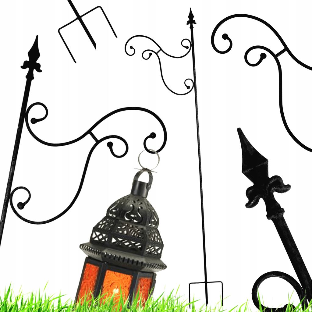 Hirtenhaken 222 cm - Gartendeko - Metallhaken - Schäferhaken Garten - Laternenstab Metall - Laternenhalter - Hohe Verarbeitungsqualität - Wetterf...