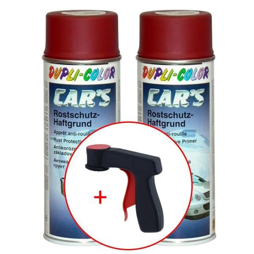 Dupli-Color Car's Rallye Rostschutz-Haftgrund rot 2x 400 ml. + 1 Spraydosen Handgriff