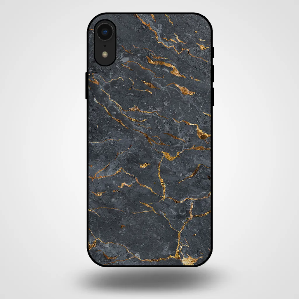 Cover TPU iPhone XR Marmo Grigio Oro - Stampa Alta Definizione